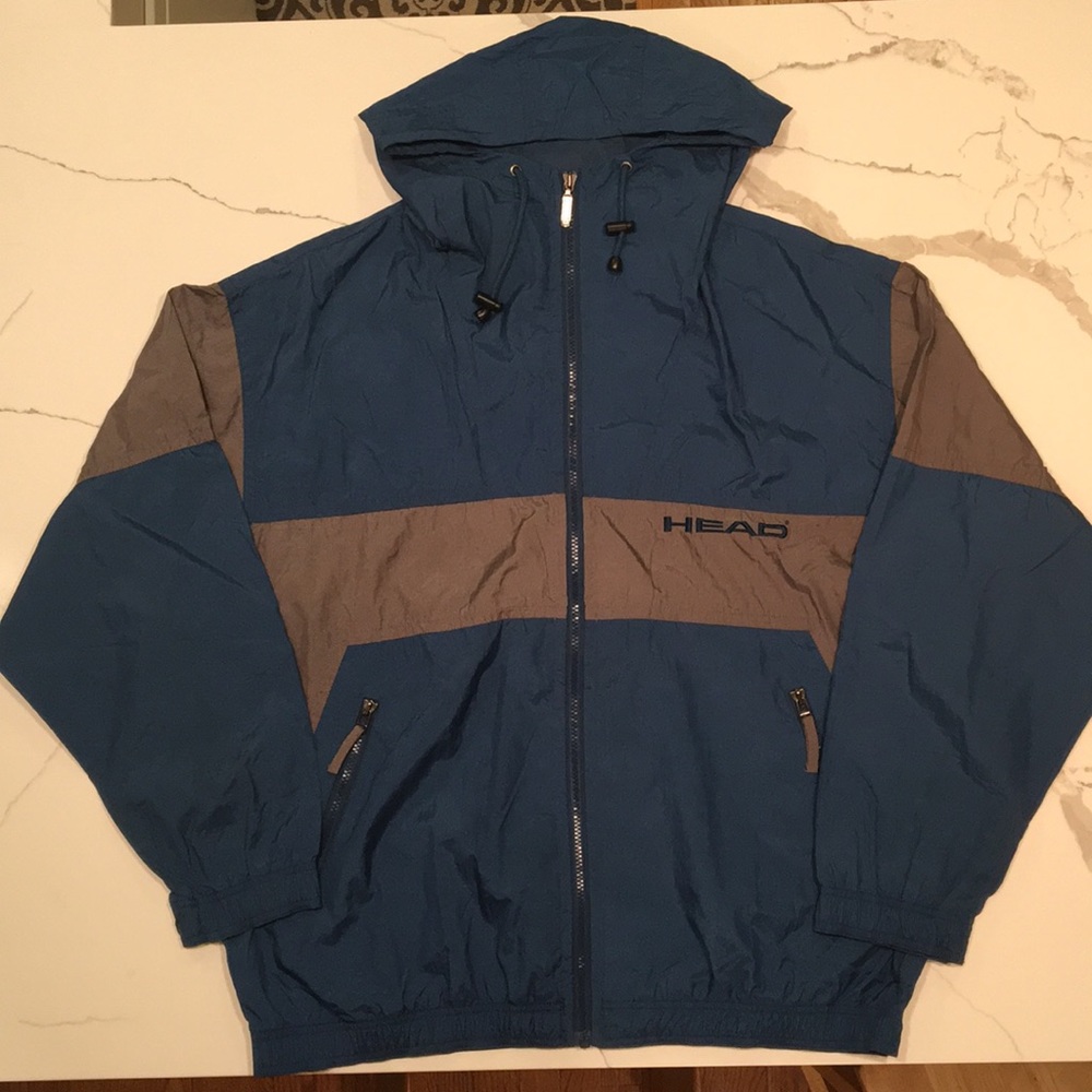Head Windbreaker Zip Up Jacket Mens Large